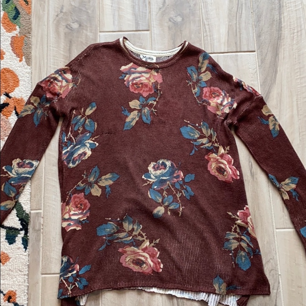 Red floral Show Me Your Mumu sweater!